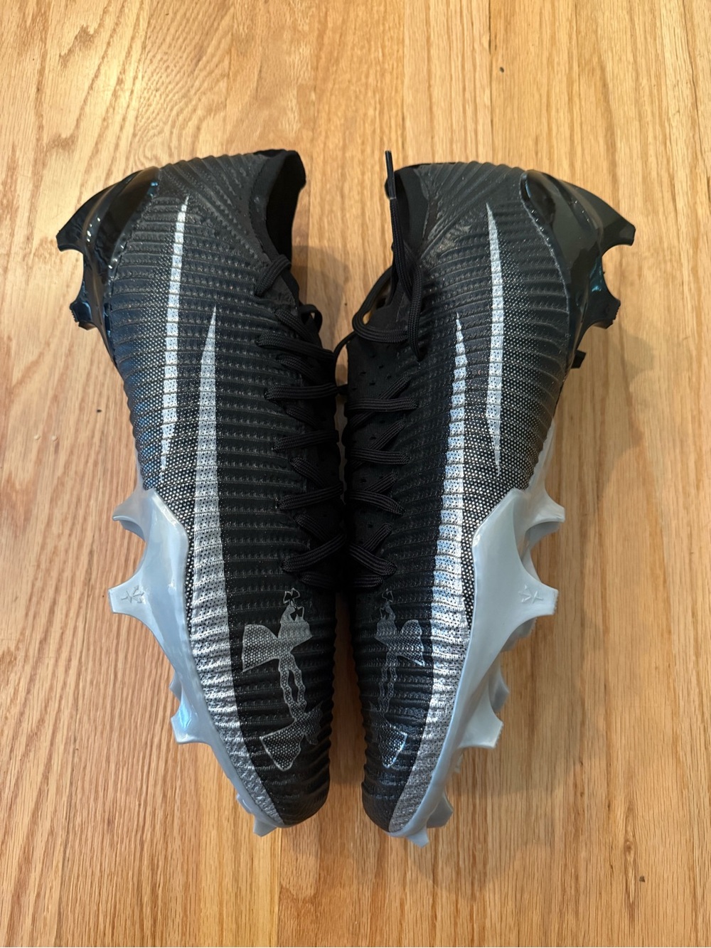 MensUnder Armour Blur Pro Football Cleats Men Size 15  Black/Metallic Silver